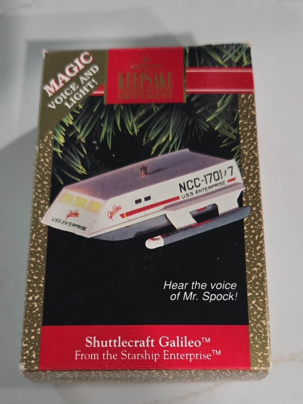 Hallmark Shuttlecraft Galileo Ornament - White, Red, Gold